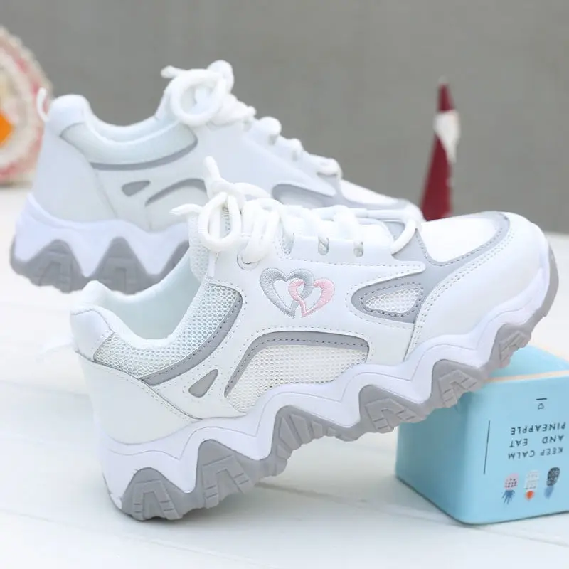 

Bottom Women's Vulcanize Shoes Versatile Platform Ladies Sports Shoes Female Student Casual Sneakers Heighten Athletic Sneakers