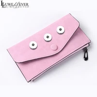 aging treatment bag snap button purse pu leather wallet bags charms bracelet jewelry for women fit 18mm button