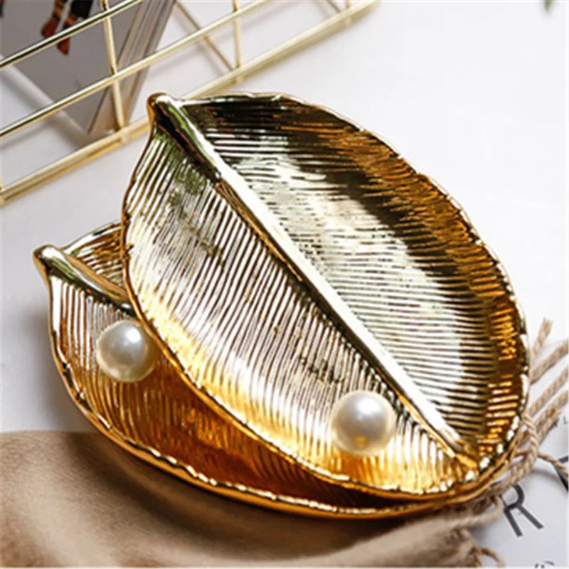 Керамическая подставка для хранения в виде листьев Минималистичная