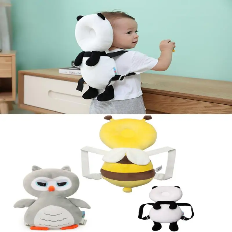 

Подушка для головы с изображением милой совы, пчелы, панды, для новорожденных, защита головы ребенка от падения, мультяшная Подушка с упряжк...