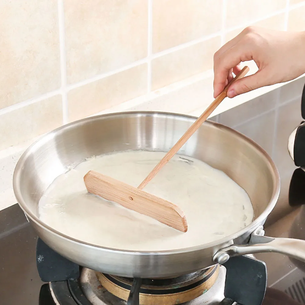 

Chinese Specialty Crepe Maker Pancake Pies Batter Wooden T-Shape Pancake Scraper DIY Kitchen Accesories 1Pc