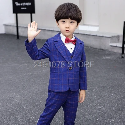 4 шт./комплект детский вечерний пиджак жилет брюки галстук бабочка|Блейзеры| |