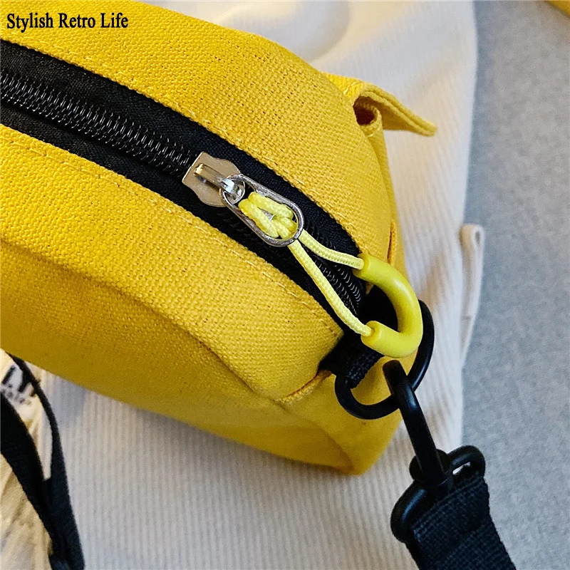 

Canvas slant bag girls' bag new students' fresh and fresh one-shoulder bag