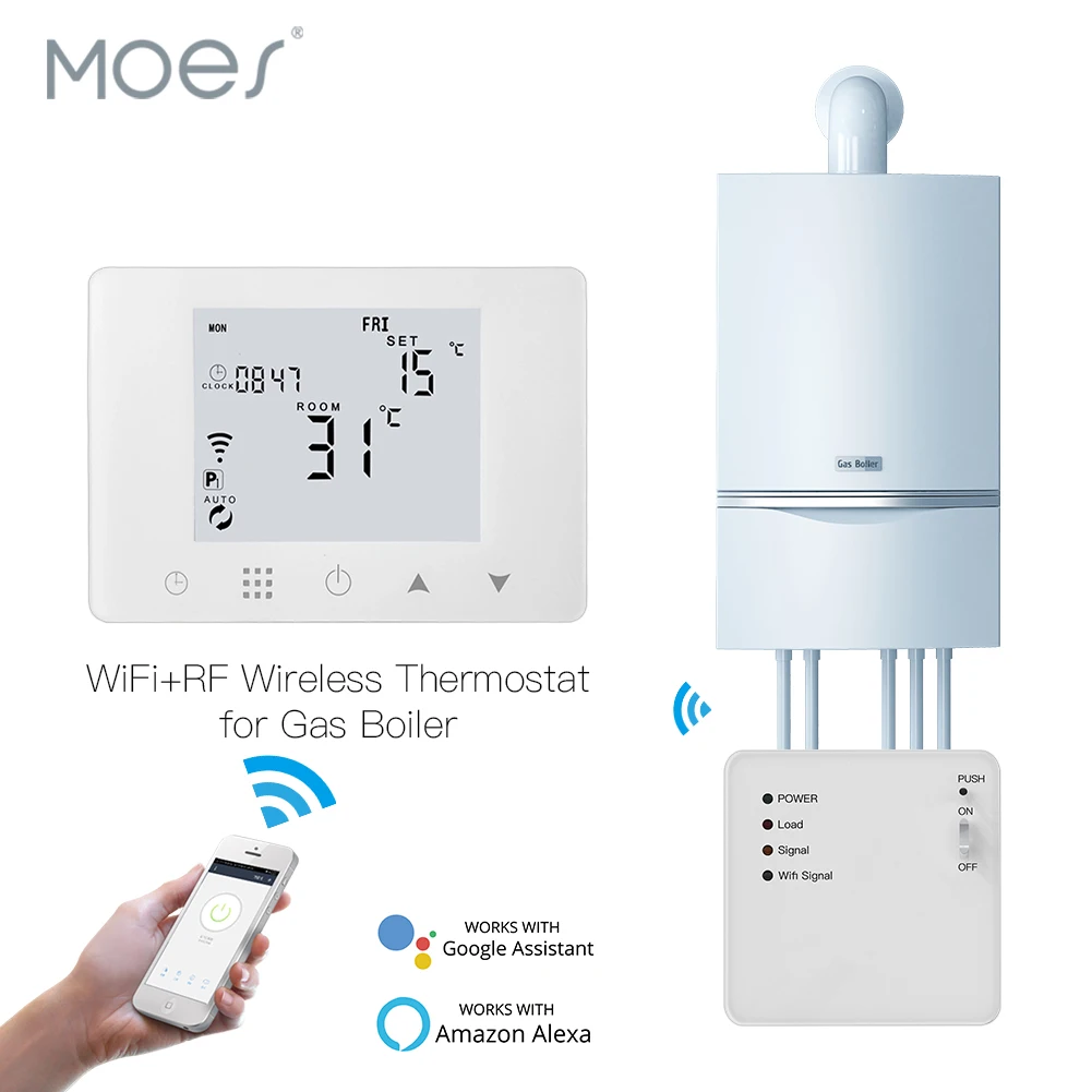 

WiFi Smart Thermostat Wall-Hung Electric Underfloor Heating Temperature Controller Work with Alexa Google Home