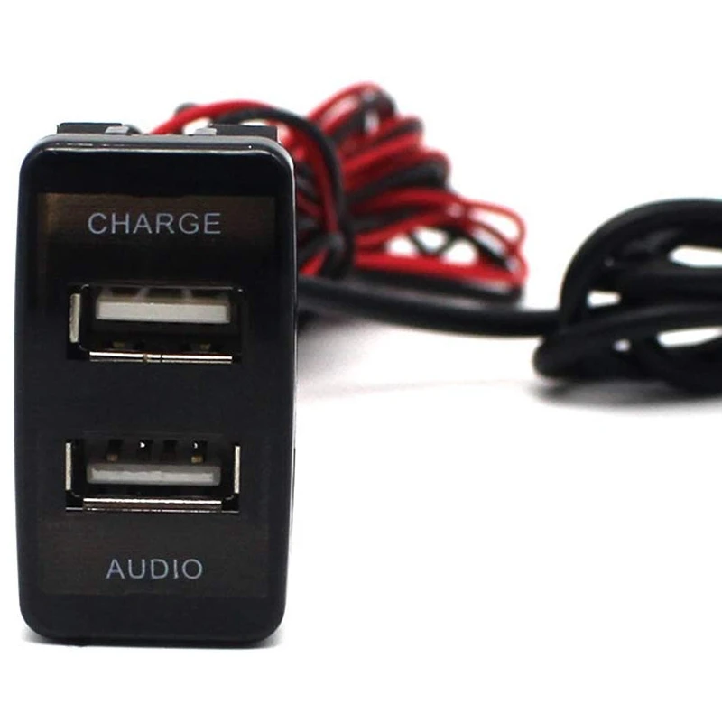 for TOYOTA Hilux VIGO Dual USB Audio Car Charger Led Phone Input Socket |