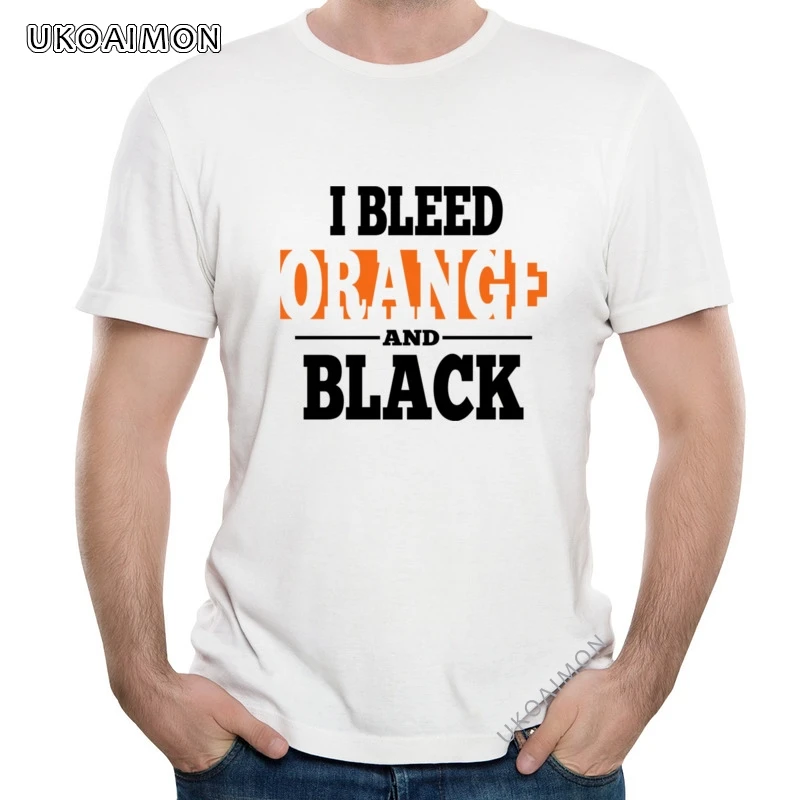Я обрез оранжевого и черного цветов специальная футболки с круглым вырезом для