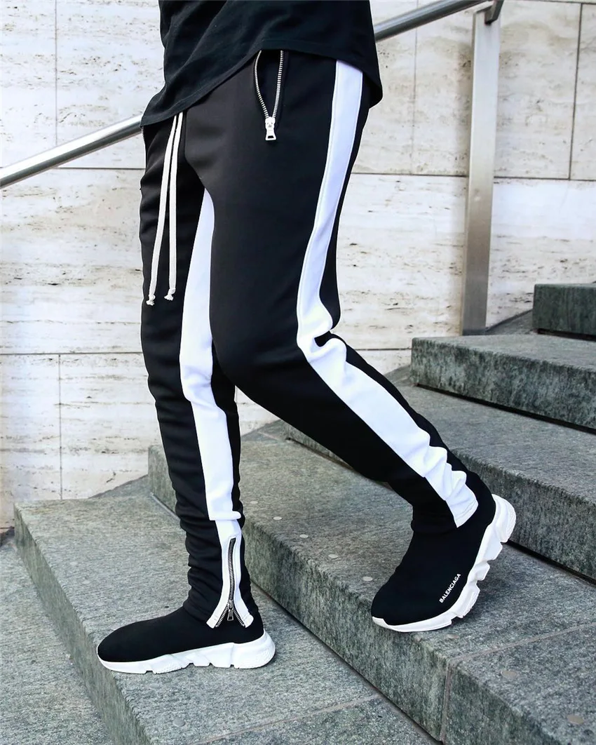

New Mens Joggers Casual Pants Fitness Men Sportswear Tracksuit Bottoms Skinny Sweatpants Trousers Black Gyms Jogger Track Pants