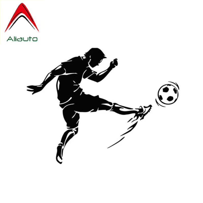 

Aliauto Personality Car Stickers Sports Football Stylish Vinyl Waterproof Reflective Decal Accessories Black Silver,13cm*10cm
