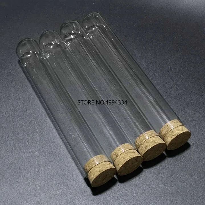 

Free Shipping/12pcs/lot 30x200mm Transparent Glass Round Bottom Test Tubes with cork stopper for Laboratory Glassware