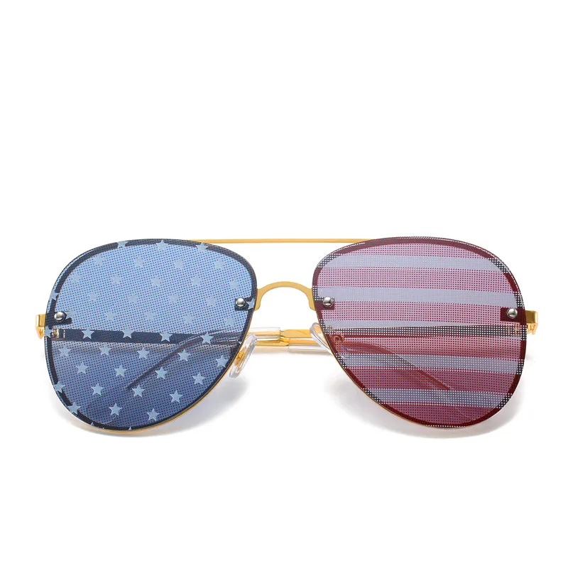 Винтажные розовые солнцезащитные очки для женщин с уникальным рисунком флага