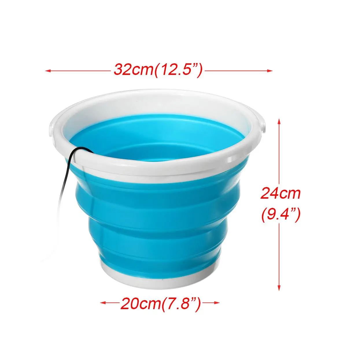 

10L Ultrasonic Folding Washing Machine Bucket Laundry Tub Turbo Automatic Electric Roller Cleaner Mini Portable Travel