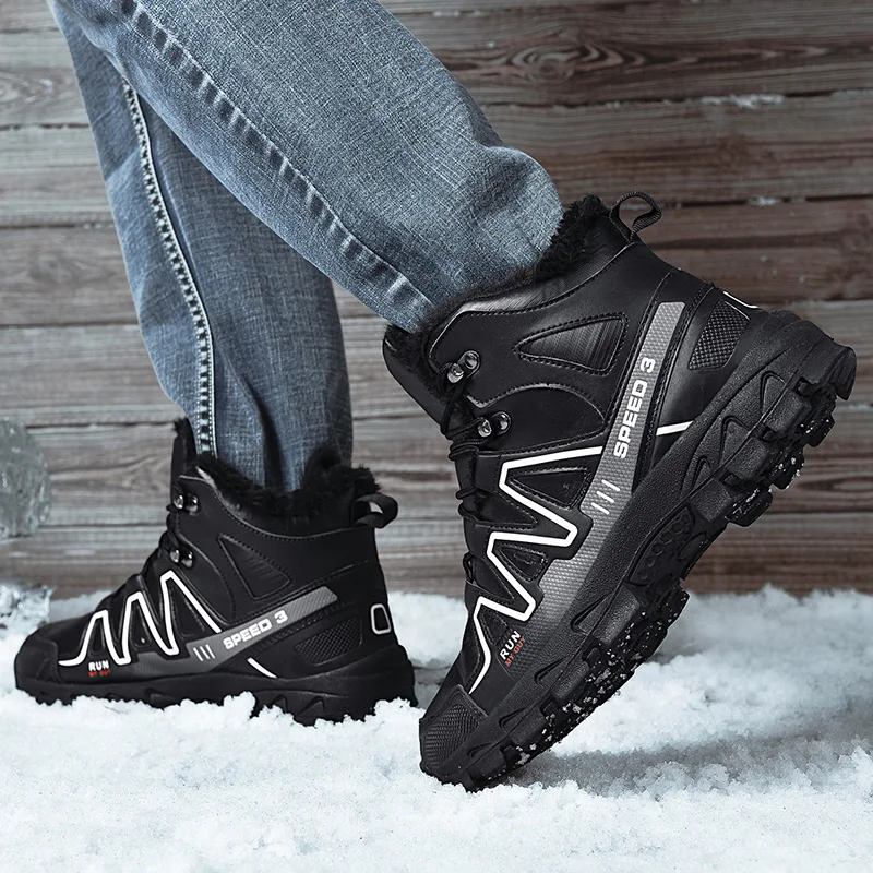 zsuo male winter casual cotton-padded shoes men's plus velvet warm boots ZS020m | Обувь