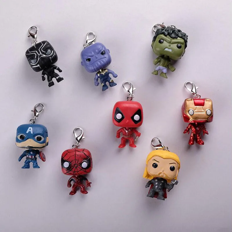 Брелок Аниме Super Hero Мультфильм Фигура Marvel Avenger Лучшие Друзья Дети Кулон Детские