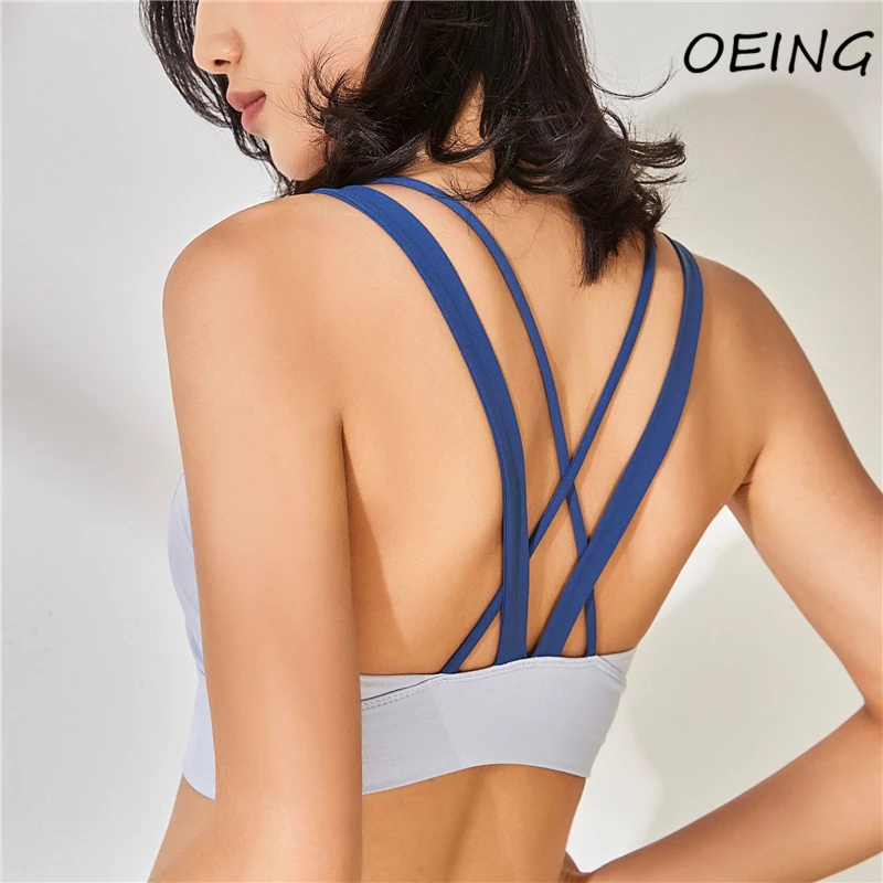 

Fitness Longline Seamless Sport Bras Patchwork Backless Sexy Running Bra Workout Gym Clothes