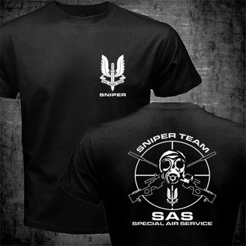 

SAS Special Air Service British Army Special Forces Sniper Oversized T-shirt Men's Short Sleeve Summer Print T-shirt