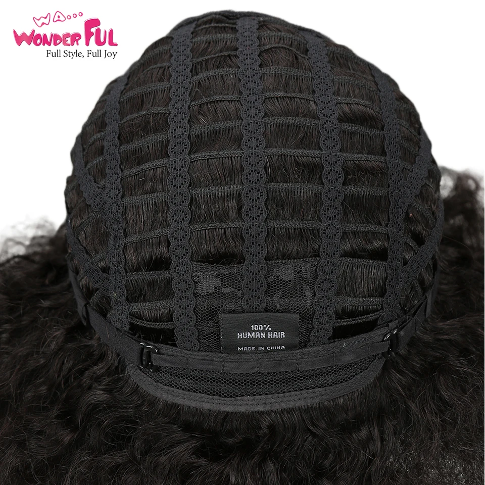 Замечательный короткий афро кудрявый парик бразильские волосы Remy человеческие
