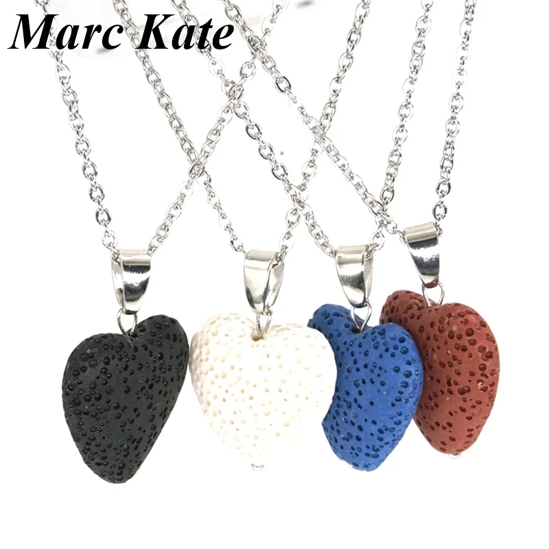 Цепочка Из Нержавеющей Стали подвеска в форме сердца лавы камня сделай сам