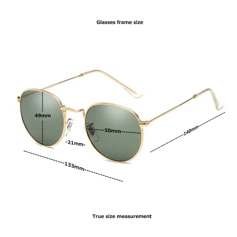 

glass Sunglasses Men 2021 Metal Classic Retro Luxury Brand Designer Driving Vintage Round sun glasses for women fashion R3447