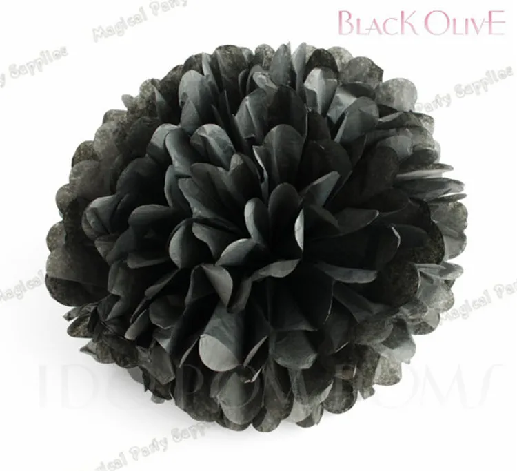 3 комплекта смешанные золотые черные белые вечерние тканевые Pom Poms бумажные