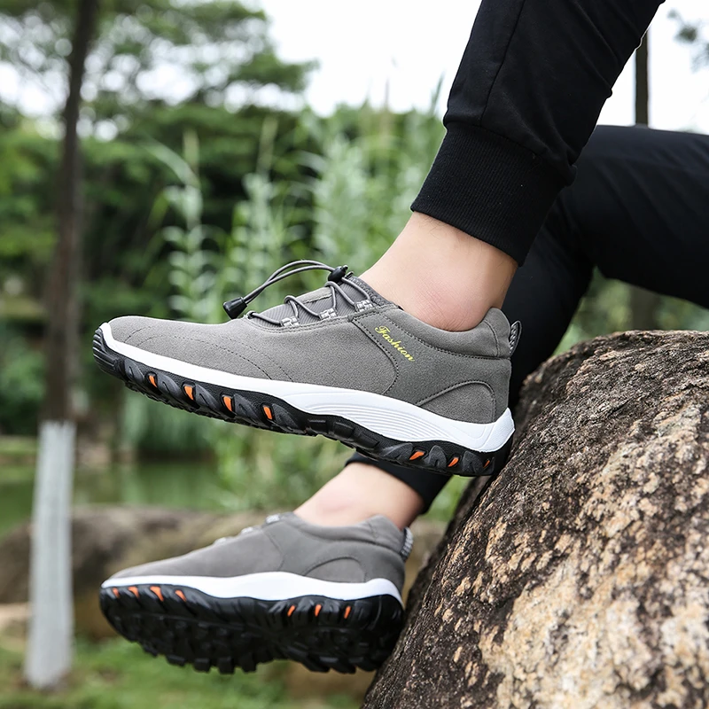 

Fashion Men's Shoes Suede Leather Men's Casual Shoes Soft Sole Wear-resistant Men's Platform Shoes Outdoor Men's Hiking Shoes