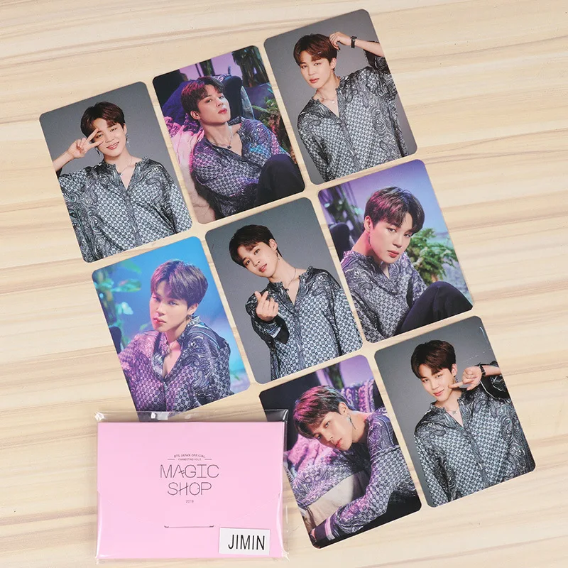 JIMIN 8 шт./компл. Kpop Bangtan boys Фотокарта Япония официальный Fanmeeting VOL.5 Волшебная лавка Розовый фотоальбом карты элегантная упаковка kpop - Цвет: JIMIN
