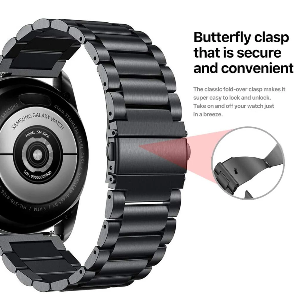 Ремешок из нержавеющей стали для Huawei GT2 Pro спортивный браслет Samsung Galaxy 3 Watch 42 46 мм