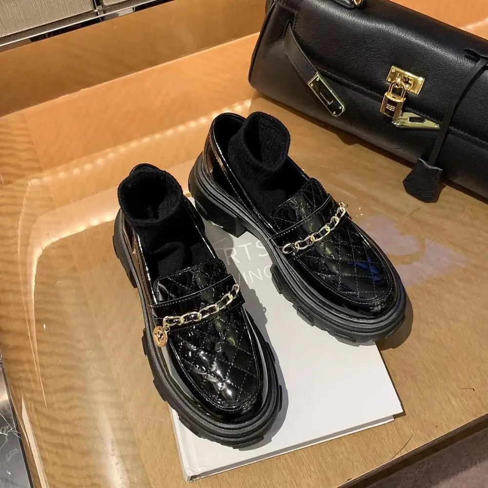 

Shoes On Heels Autumn Shallow Mouth 2020 Fashion Women's Oxfords Casual Female Sneakers Clogs Platform Round Toe All-Match
