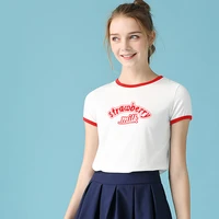 strawberry milk print t shirt korean kawaii schoolgirl t shirt harajuku cute sweet beauty short sleeve tops summer clothing