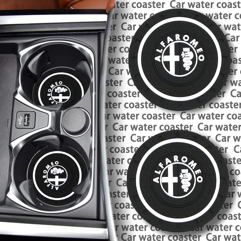 

1/2pcs Car-Styling PVC Car non-slip coaster Mat Case For Alfa Romeo Giulietta Spider GT Giulia Mito 147 156 159 accessories