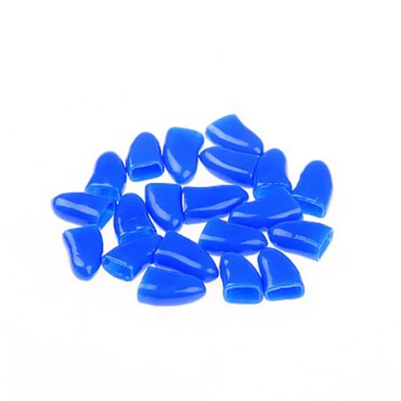 Blue Новые Красочные 20 шт кошки собаки колпачки для лап защитный гвоздь колпачок для когтей+ клей мягкий резиновый ПЭТ покрытие для ногтей принадлежности для собак чихуахуа - Цвет: Blue
