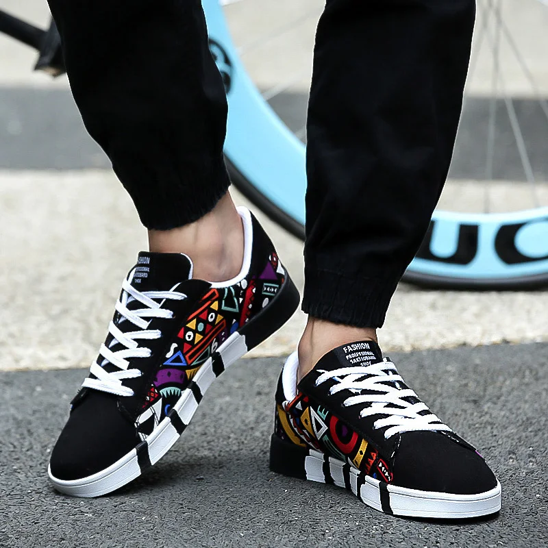 New Men Sneakers Casual Shoes Lovers Printing Fashion Flat Tenis Masculino Vulcanized Zapatos De Hombre | Обувь