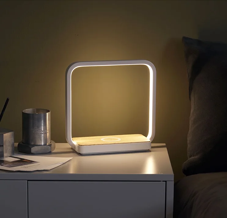 Elegant Design A13S Bedside Touch Dimming Table Lamp With Wireless Charger
