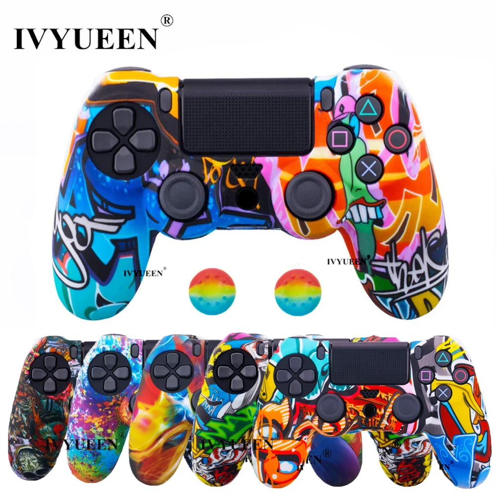 IVYUEEN 44 цвета силиконовый Камуфляжный защитный чехол для sony Dualshock 4 PS4 DS4 Pro тонкий контроллер ручки джойстик колпачки