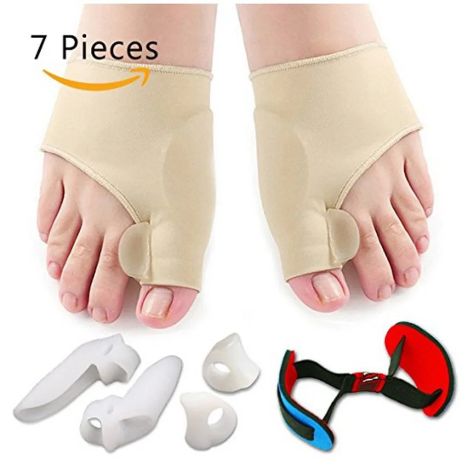 

7pcs Hallux Valgus Corrector Orthopedic Big Toe Bone Thumb Bunion Corrector Silicone Socks for Legs Foot Care Pedicure Tools