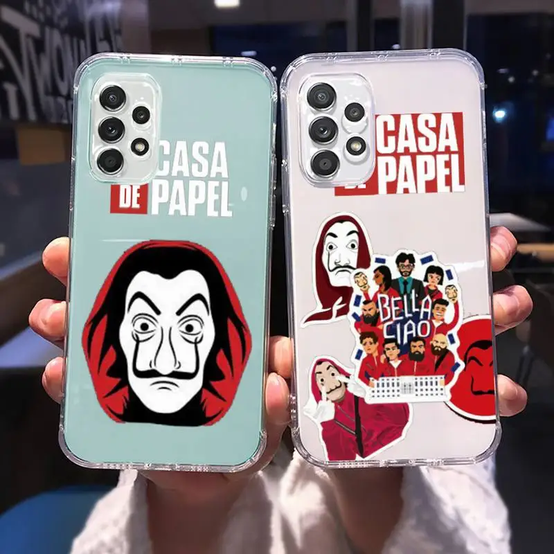 

la casa de papel Phone Case for Samsung A 51 50 52 12 21s 31 40 70 71 note S 20 10 21 ultra plus fe clear coque shell Art