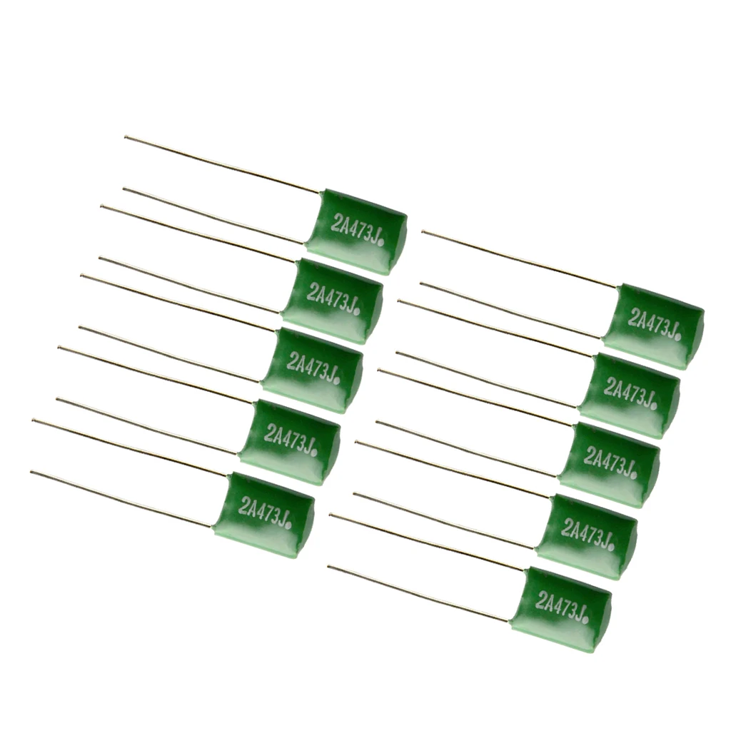 

10PCS Polyester Film Guitars Capacitors Tone For Musical Instruments Guitars Bass Tone Caps Practical 0.047/2A473J Green
