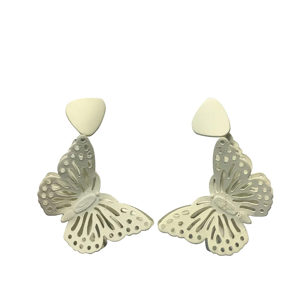 Серьги-гвоздики в виде белых бабочек для детей корейские ювелирные изделия 2020 |