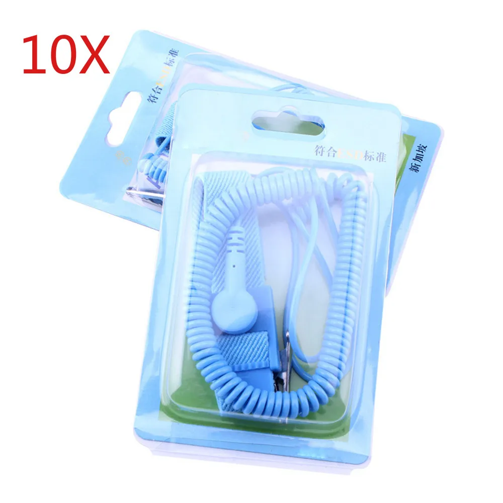 10 шт./лот регулируемый ПВХ электростатический Антистатический браслет разрядный