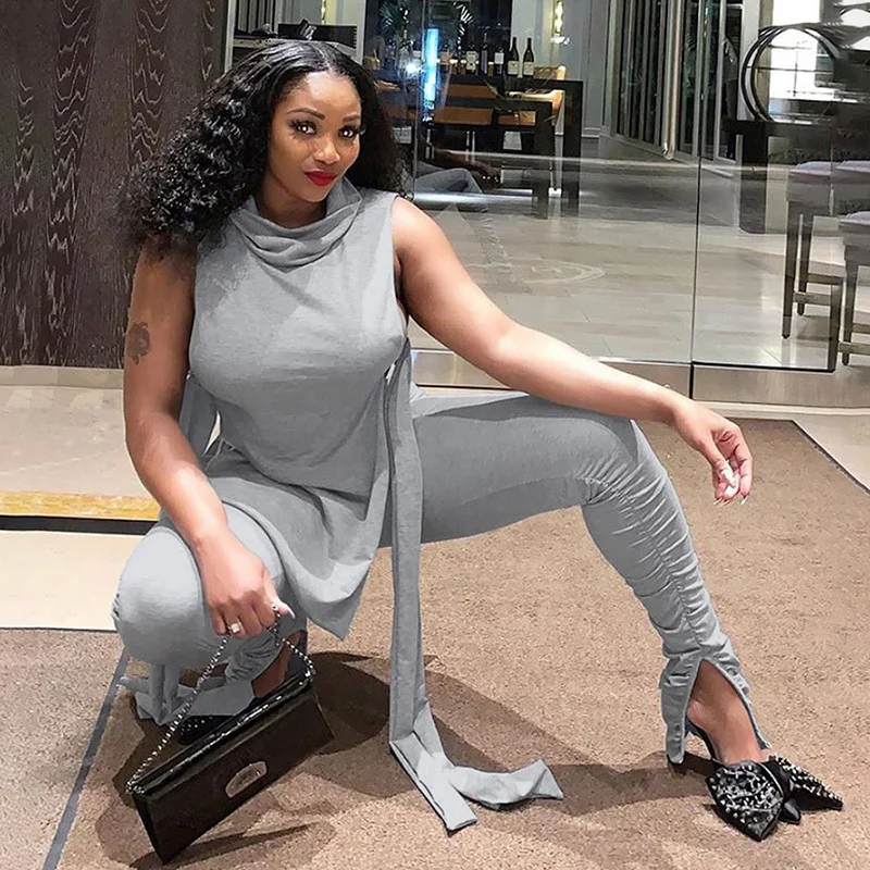 Наряды для женщин леггинсы в складку комплект из двух предметов женская осенняя