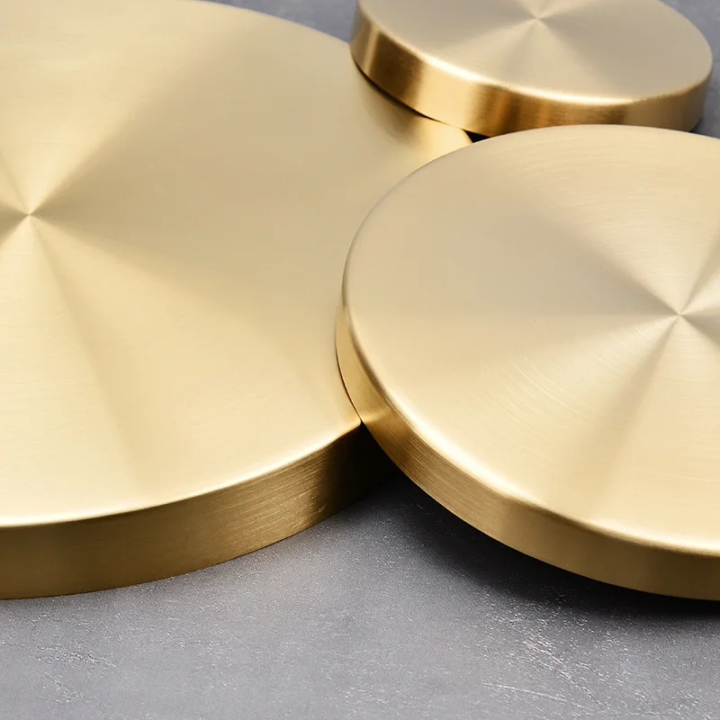 Exquisite Home Gold Kitchen Space Saving Round Shape Jewelry Display Decorative Storage Tray Desktop Stainless Steel Bathroom MJ | Дом и сад