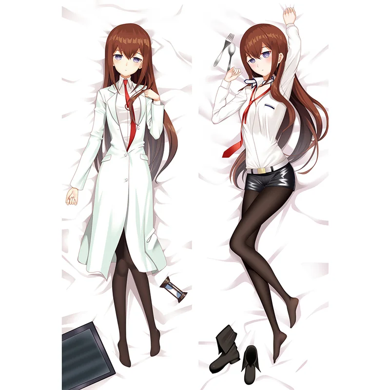 

Funda de almohada de Steins Gate para chica, Sexy, 3D, ropa de cama de doble cara, funda de almohada personalizada