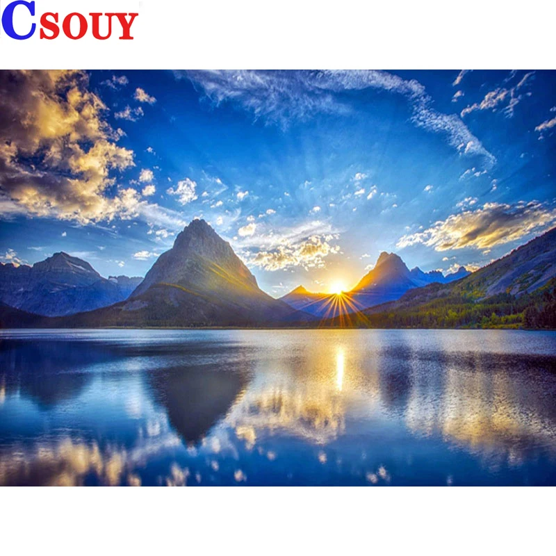 

Landscape Sunset Diy Diamond Embroidery Diamond Mosaic Drawing Full Square Round Drill Diamond Painting Cross Stitch Home Decor