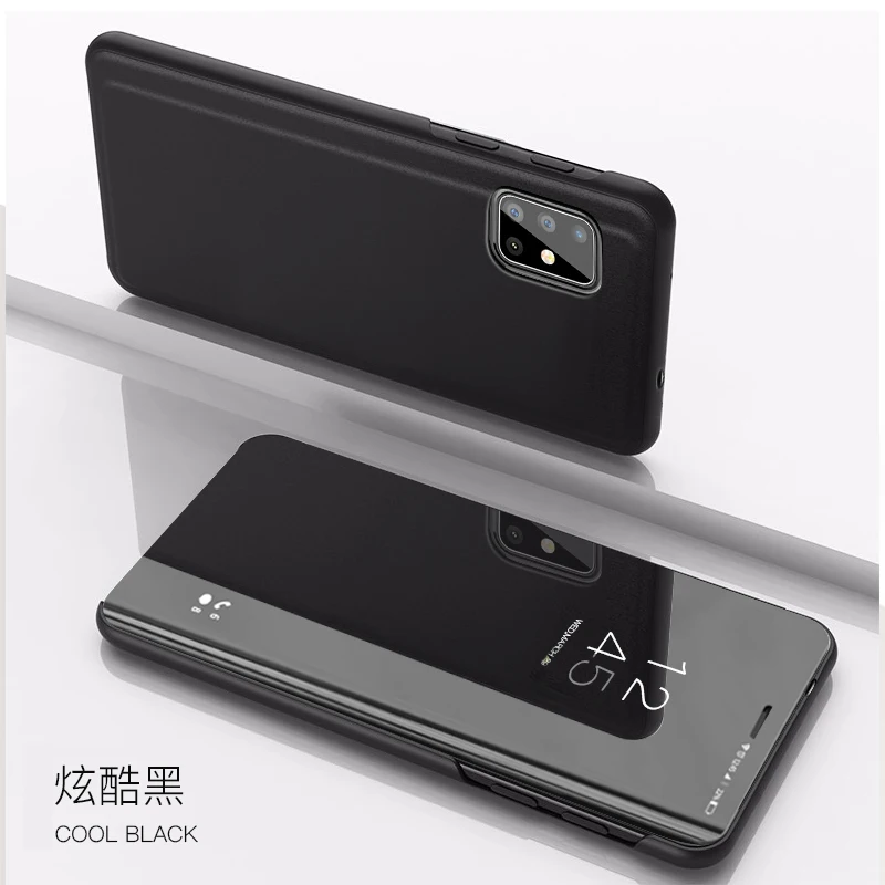 Чехол для Samsung Galaxy A50 A7 2018 откидной чехол смартфона с зеркальной подставкой S20 A51 A71