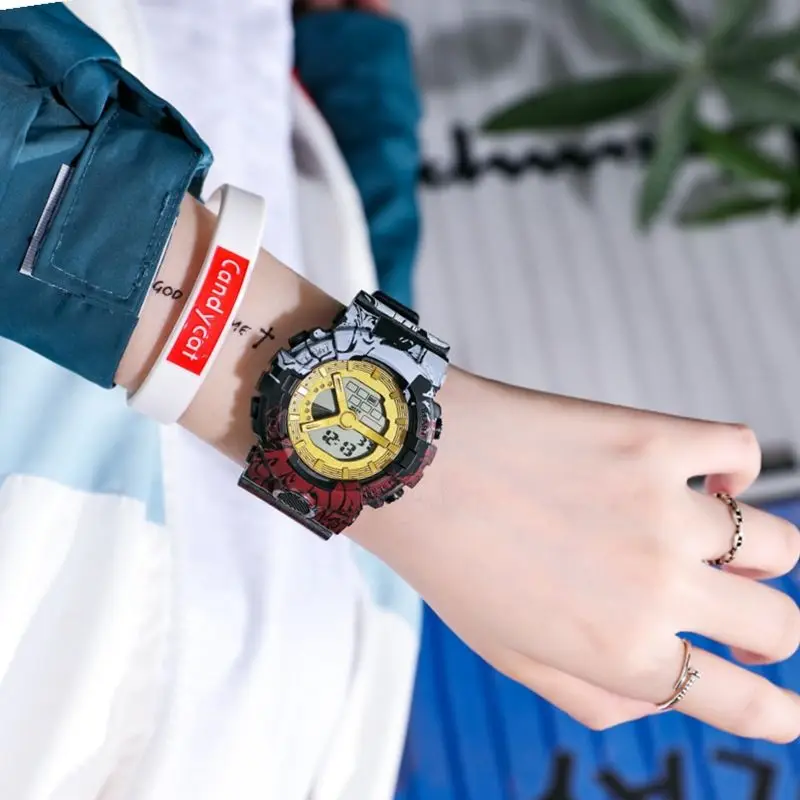 

Watch Men and Women High School Students Korean Style High-End Handsome Luminous Alarm Clock Waterproof Multifunctional Watch