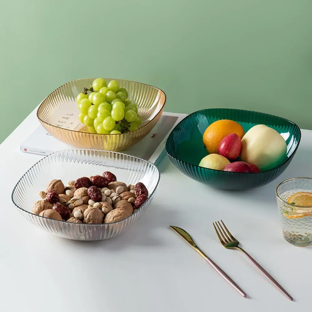 

Transparent Fruit Tray Anti-slip PET Fall Resistance Candy Bowl for Home