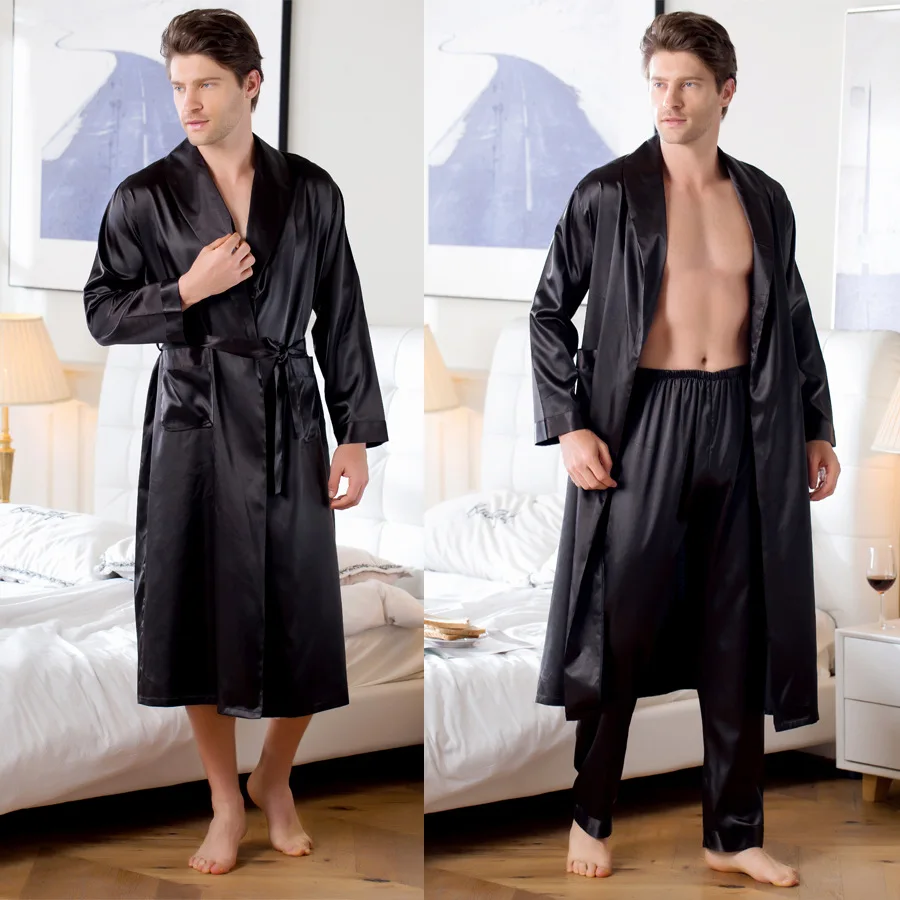 

Long Sleeve Robe Sets for Men Multi Colors M-3xl Sizes Kimono Men Home Clothes Cardigan Bath Robe Mens Robes Long Bathrobe