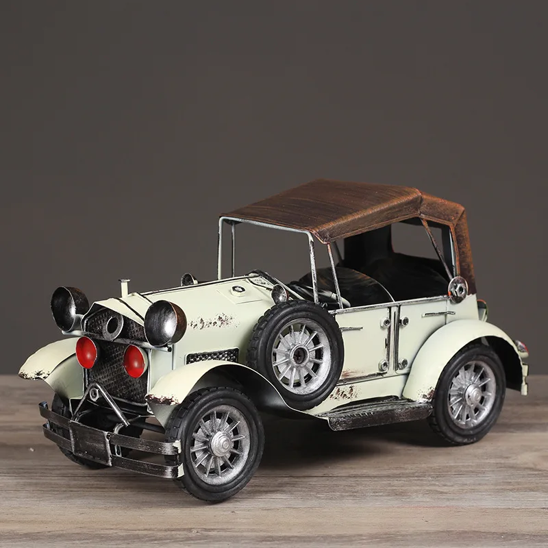 

Nostalgic Retro Wrought Iron Vintage Car Model Decorations Creative Home Cafe Wine Cabinet TV Cabinet Decorations