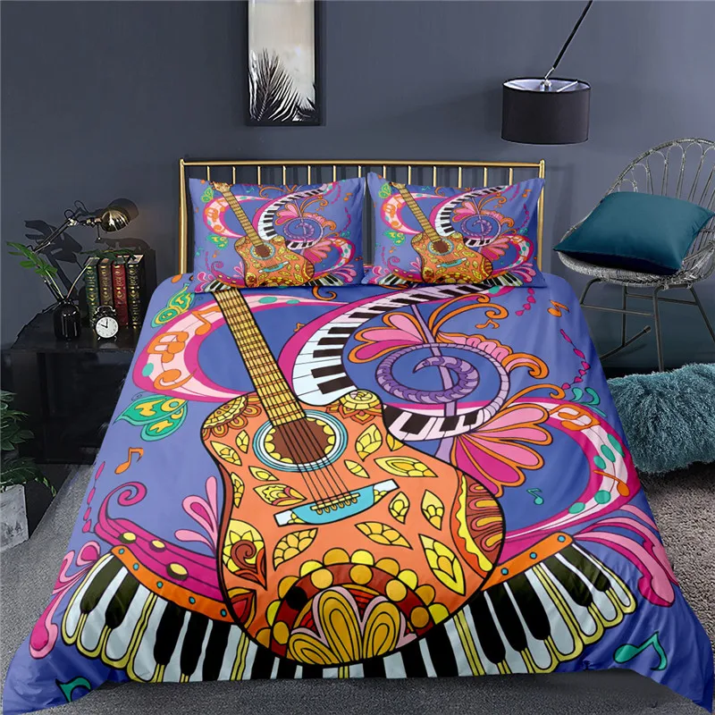 

Luxus 3D Farbe Gitarre Drucken Home Living Bettbezug Kissenbezug Kinder Bettwäsche Set Königin und König EU/UNS/AU/UK Größe Bett