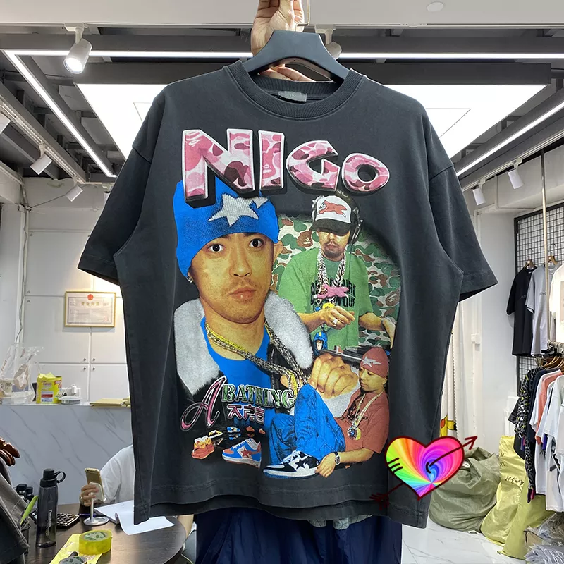 Camiseta de tela pesada para hombres y mujeres, camisa de manga corta con estampado de gran tamaño Digital de logotipo gráfico de Hip Hop, Tops Vintage, 2021