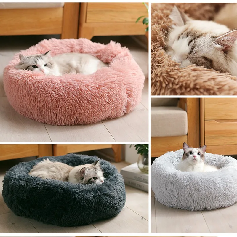 

Round Dog Bed Legowisko Dla Psa Hondenmand Dog House Cushion Camas Para Perro Kennel Couch Winter Warm Sleeping Bag Cheap